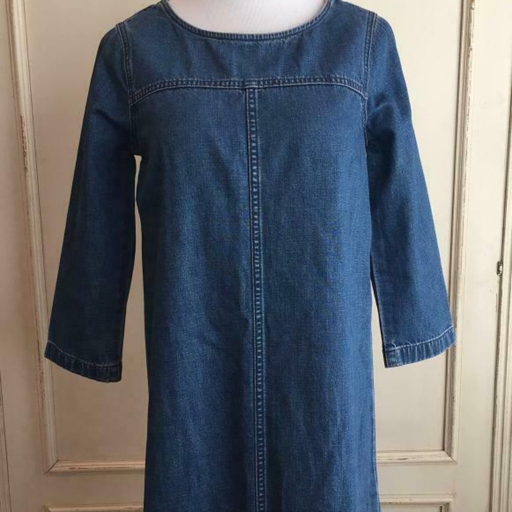 Madewell $118 Denim Frayed Step-Hem Dress G0012